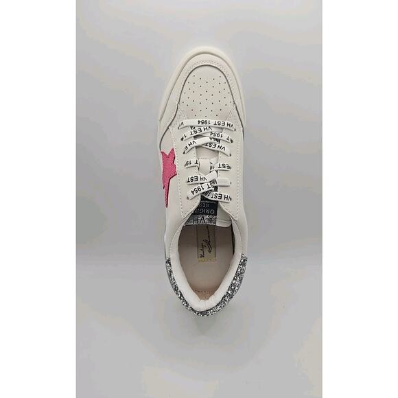 Vintage Havana Womens Laser 1 Trainer Low Sneaker Shoes White Pink Size 8.5 - Picture 4 of 6